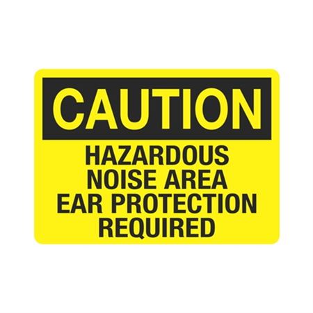 Caution Hazardous Noise Area Ear Protection Required Sign